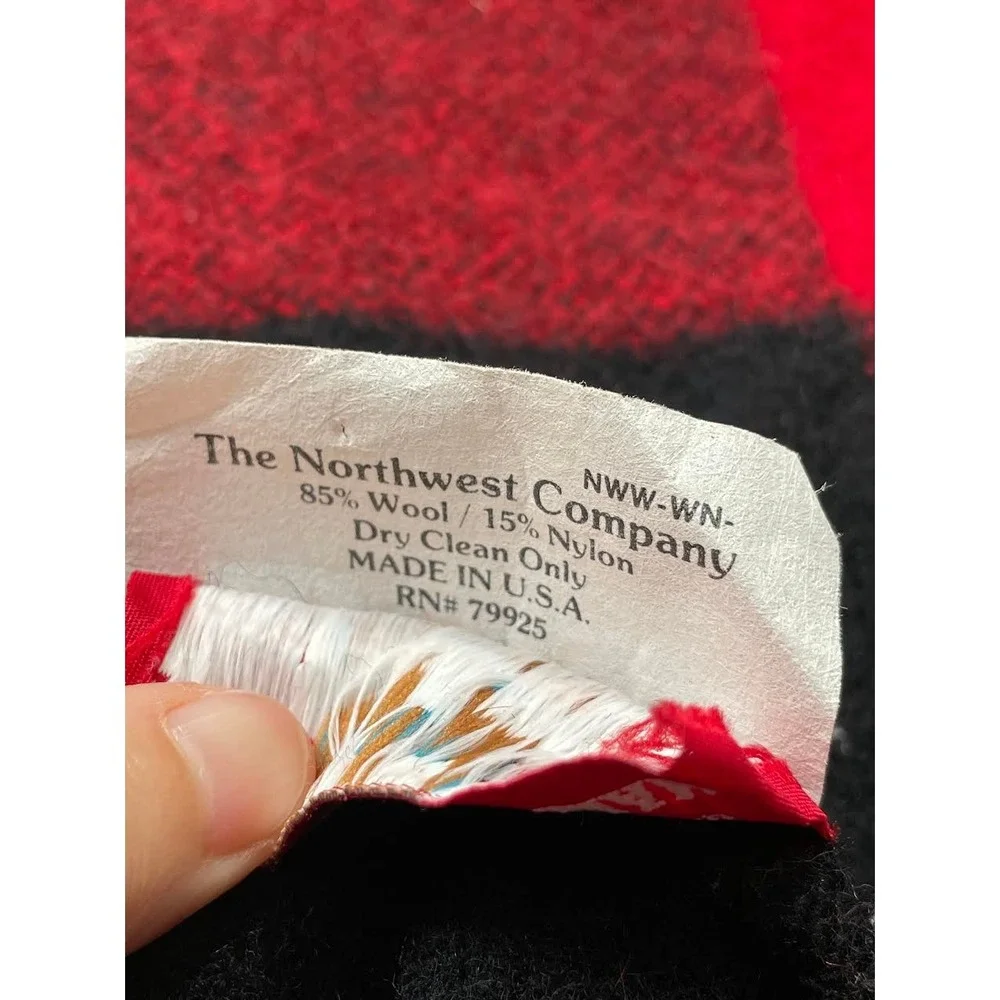 Marlboro Country Store Red Wool Blanket Buffalo Plaid Northwest Co. 65 X 56